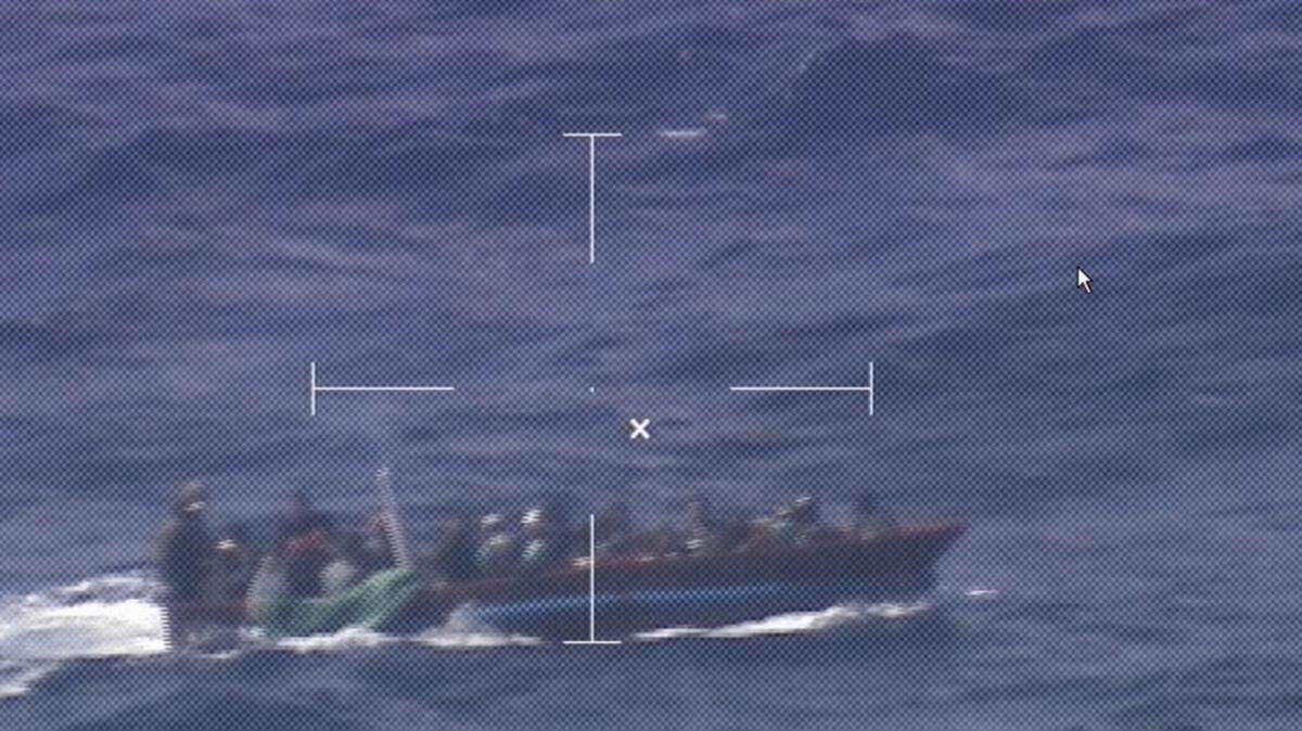 The boat with 37 Cubans attempting to reach the United States in this U.S. Coast Guard photo from Saturday