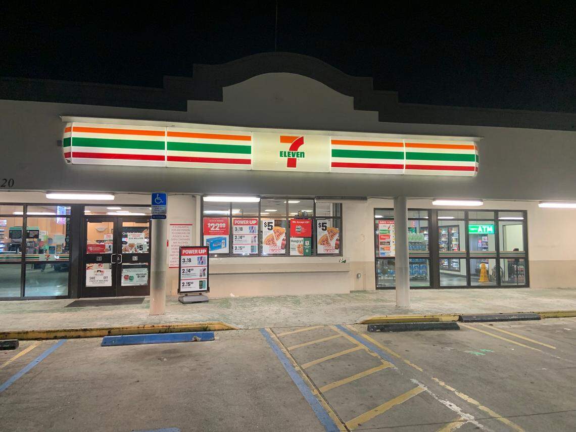 Night view of the 7-Eleven at 7520 NW 186th St. aka Miami Gardens Drive.