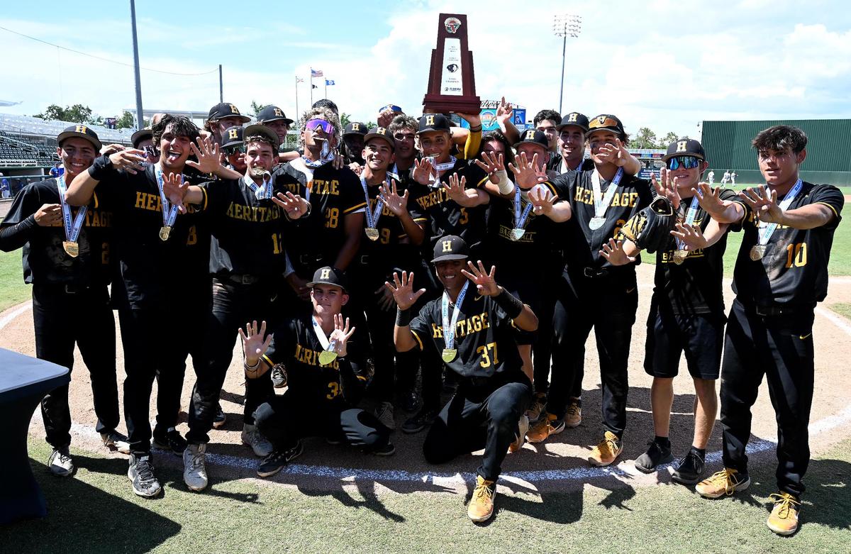 American Heritage wins in a boys 5A baseball state championship matchup against Tampa Jesuit in Fort Myers, Fla., Wednesday, May 24, 2023. (Photo/Chris Tilley)