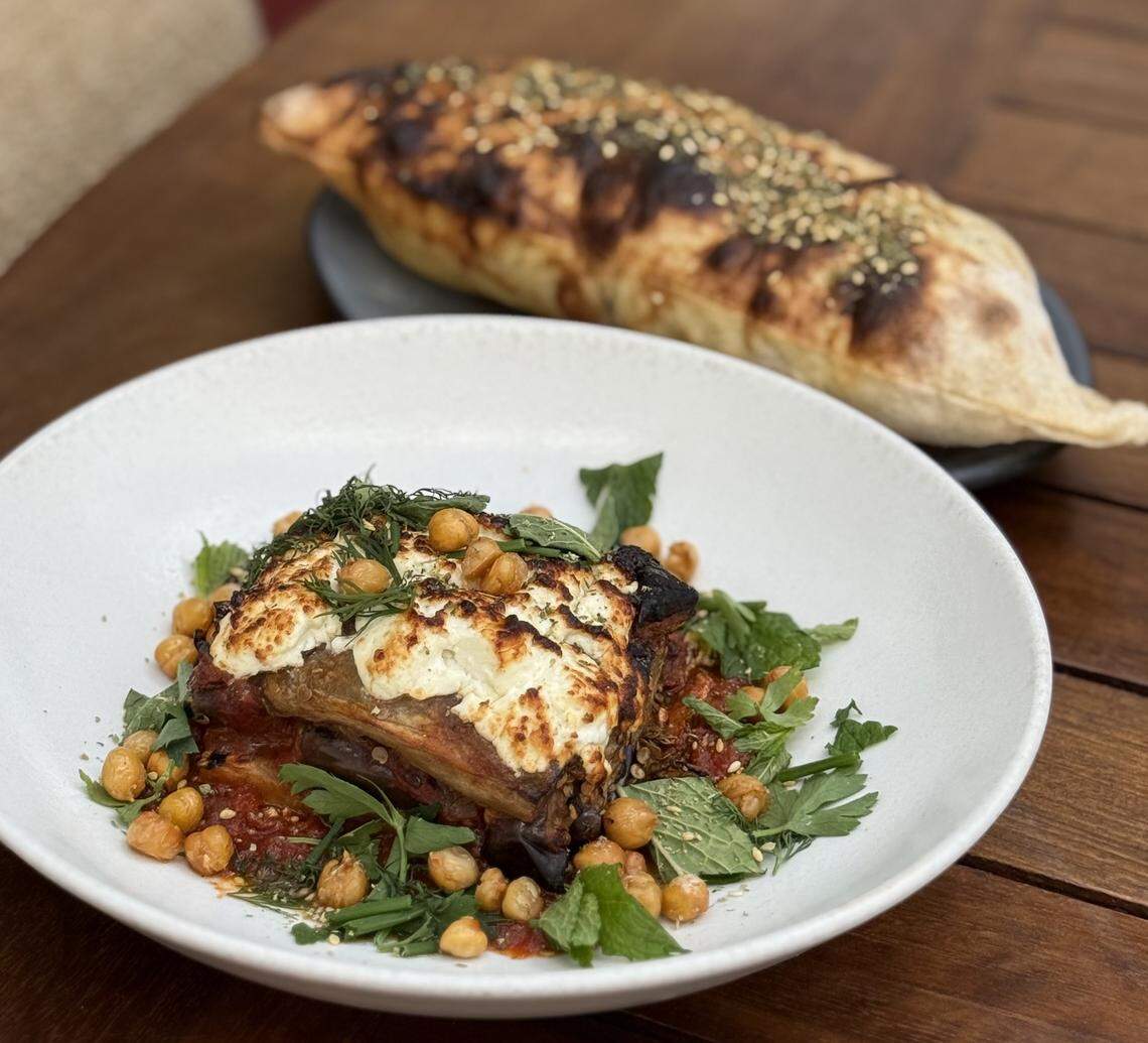 The wood-oven roasted eggplant is a favorite at Michael’s Genuine Food and Drink for Miami Spice.