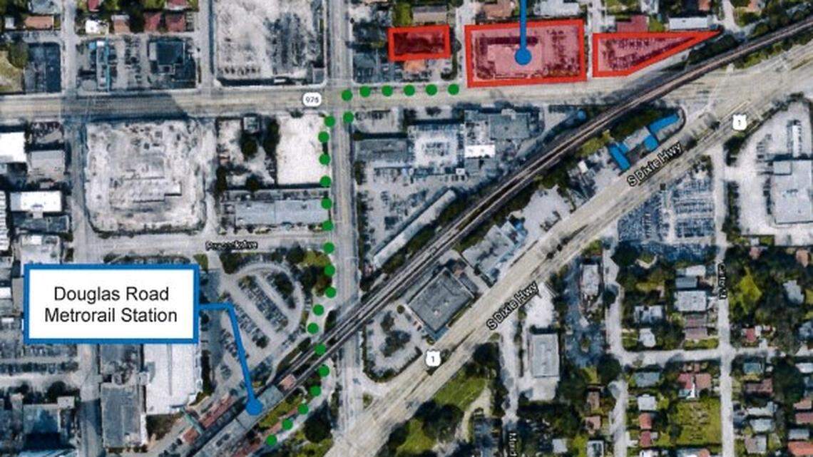 A property owner has requested rezoning in four sites near the Douglas Road Metrorail to build more office and residential spaces.