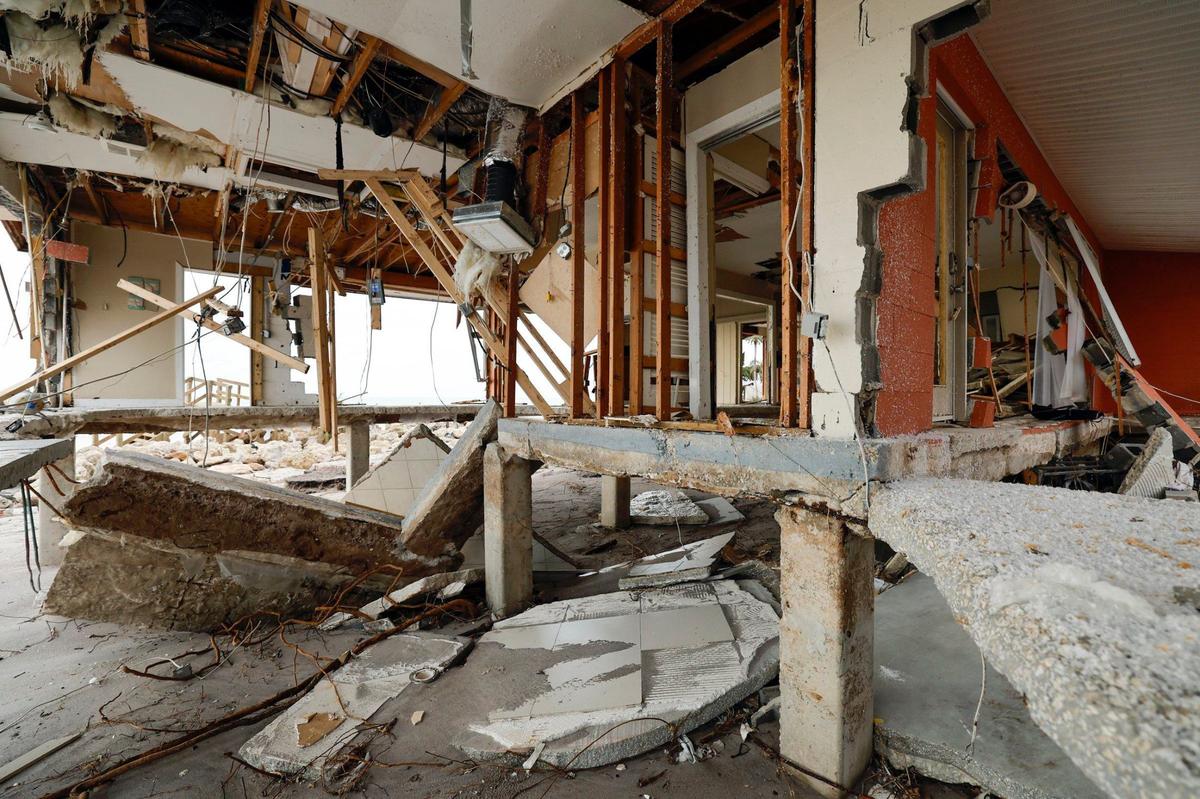 Many homes on the barrier island of Manasota Key suffered extensive damage when Hurricane Milton struck Florida.