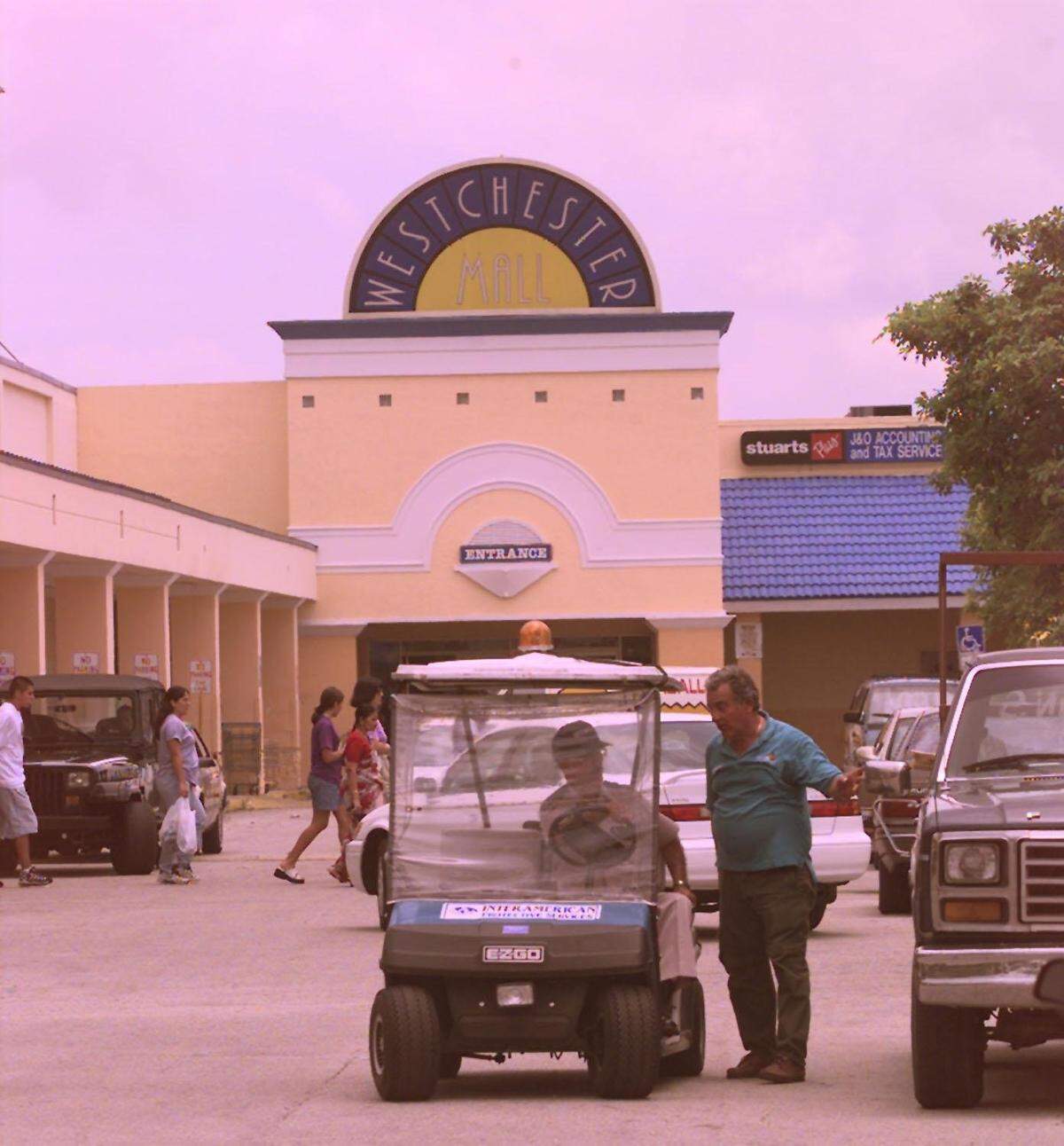 In 1998, a security guard patrols the Westchester Mall at Coral Way and 87th Avenue.