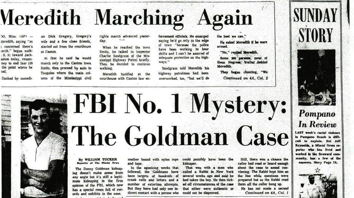 Danny Goldman, the son of a banker, was kidnapped from his Surfside home 55 years ago.