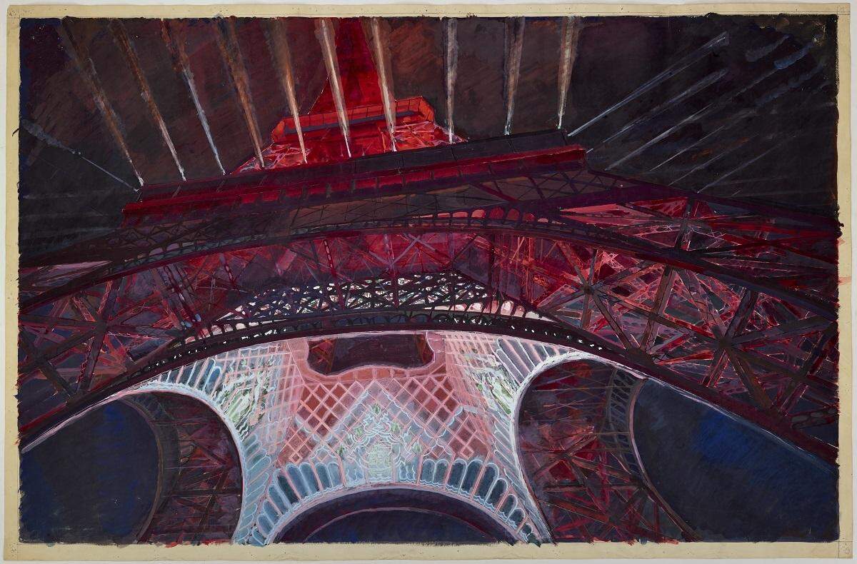 The Eiffel Tower, created for the 1889 Paris Exposition Universelle, was the tallest structure in the world at one point. This drawing study from 1937 is by Andre Grenet, who was married to the granddaughter of Gustave Eiffel. (Photo/Lynton Gardiner)