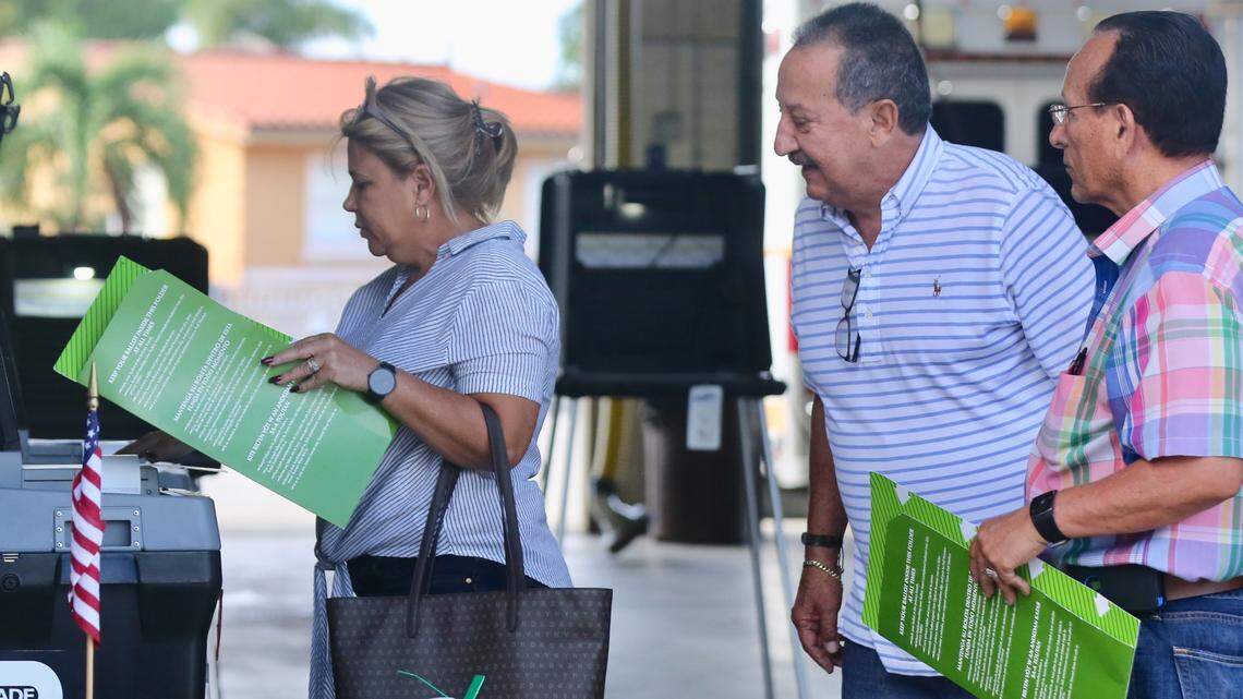 Hialeah voters cast their ballots at Precinct 317 on Tuesday morning.
