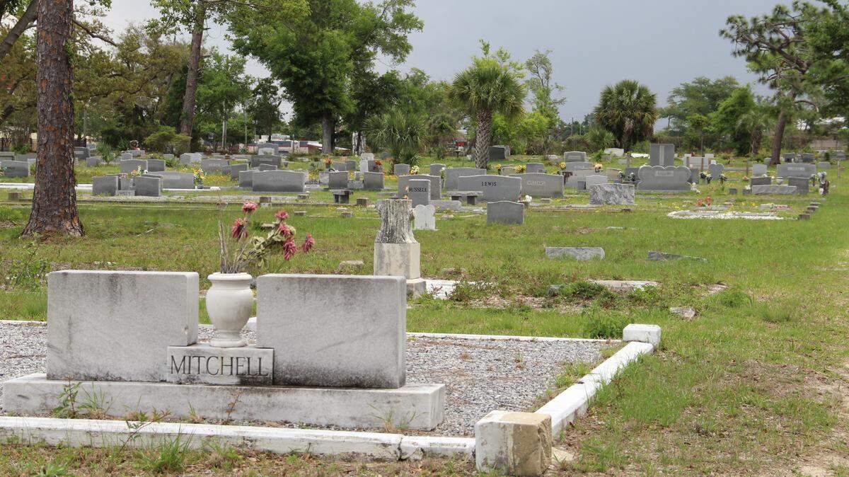 Oakland Cemetery in Panama City, Florida, is pictured on April 26, 2022. This historic cemetery remains in good condition, despite damage from Hurricane Michael in 2018.