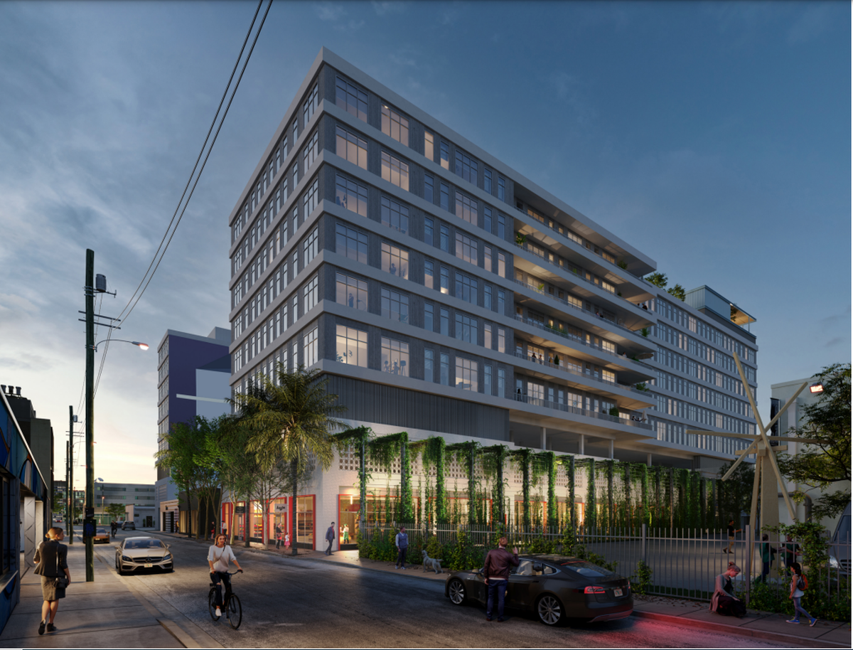 A rendering of the eight-story Wynwood Urby, which would include 289 apartments.