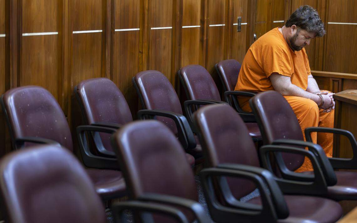 Travis Grafe, son of the former Knaus Berry Farms owners, attends court for a competency hearing at the Richard E. Gerstein Justice Building on Friday, Sept. 26, 2025, in Miami, Fla. He is accused of beating his mother, Rachel Knaus Grafe, to death.