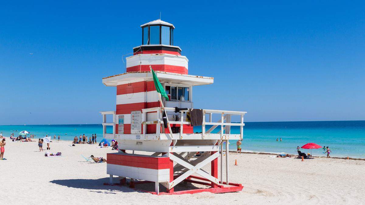 One of Miami Beach’s iconic lifeguard stands.