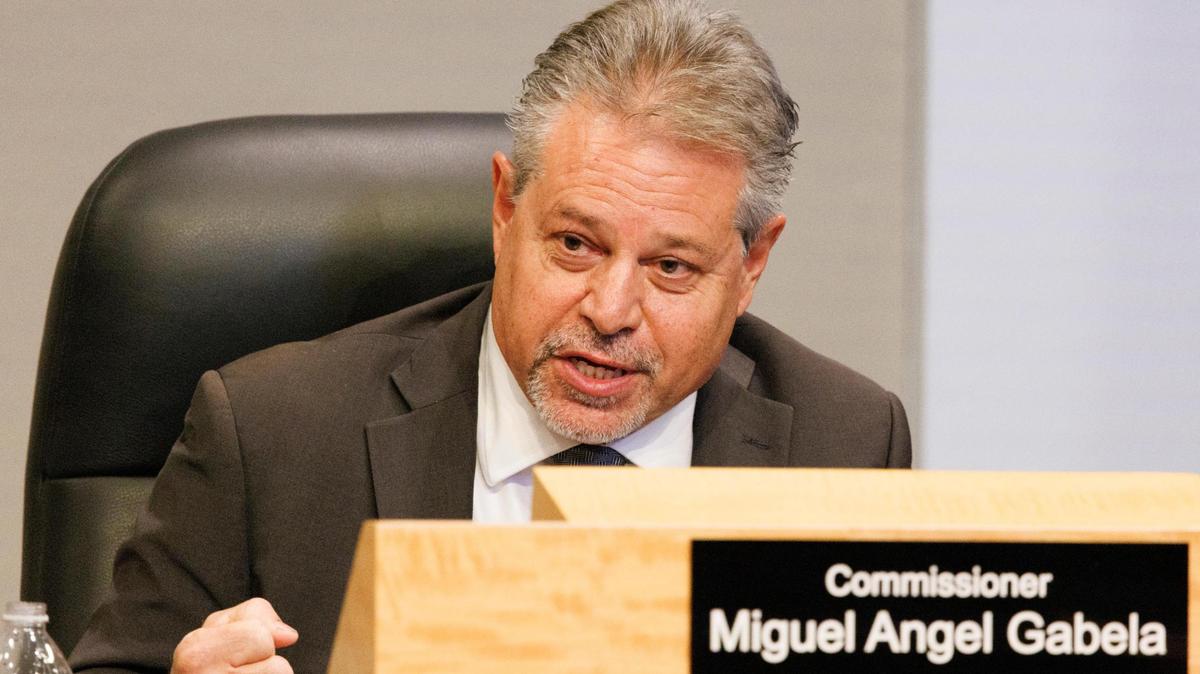 Commissioner Miguel Angel Gabela speaks during a Miami City Commission meeting on Tuesday, Oct. 15, 2024, at Miami City Hall.