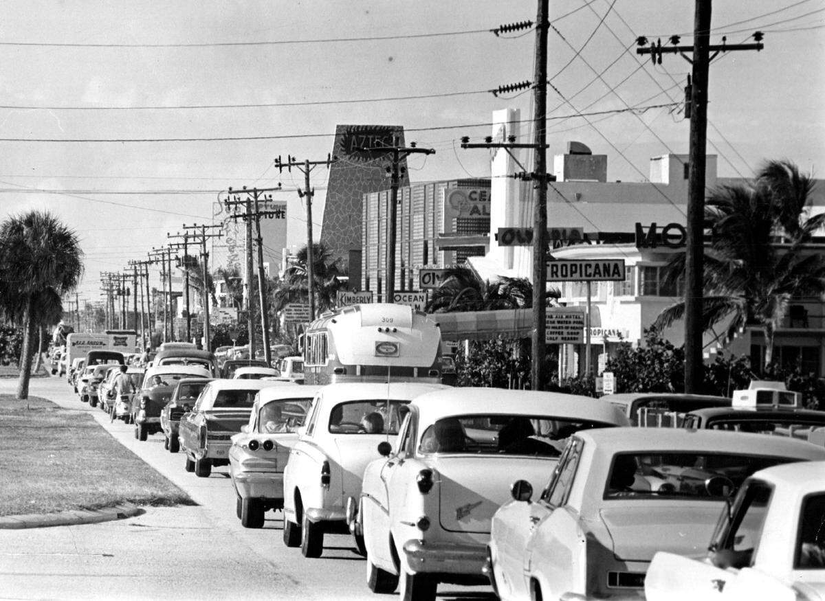Motel Row traffic in 1965.