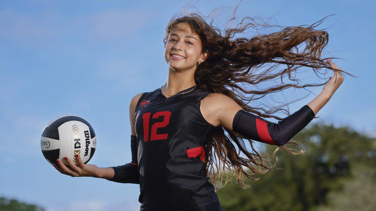 Natasha Macau of Coral Gables High School is the Miami Herald’s Girls’ Volleyball Player of the Year for Miami-Dade County, on Thursday, January 15, 2026. 