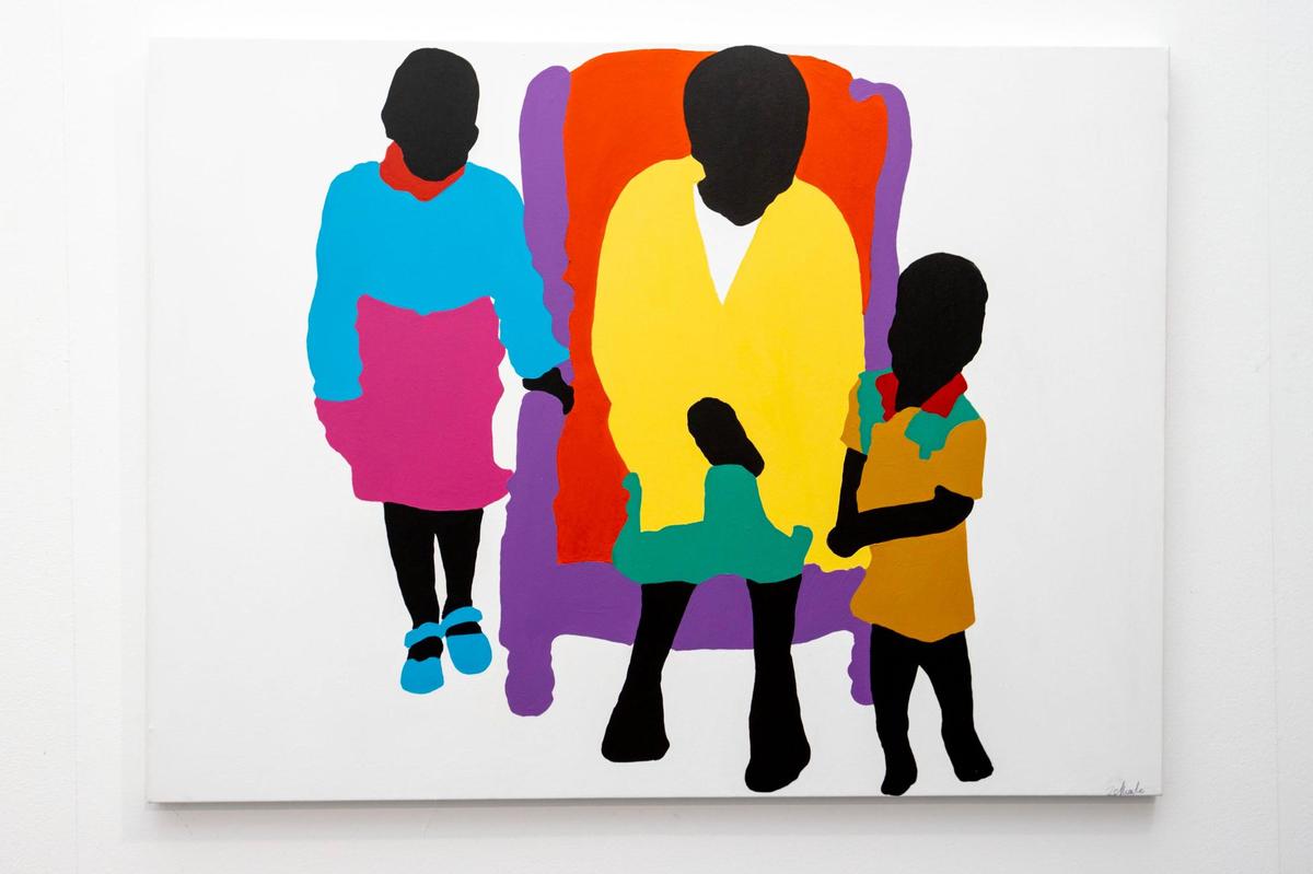 Artwork displayed at the Art Prizm Fair during Miami Art Week.