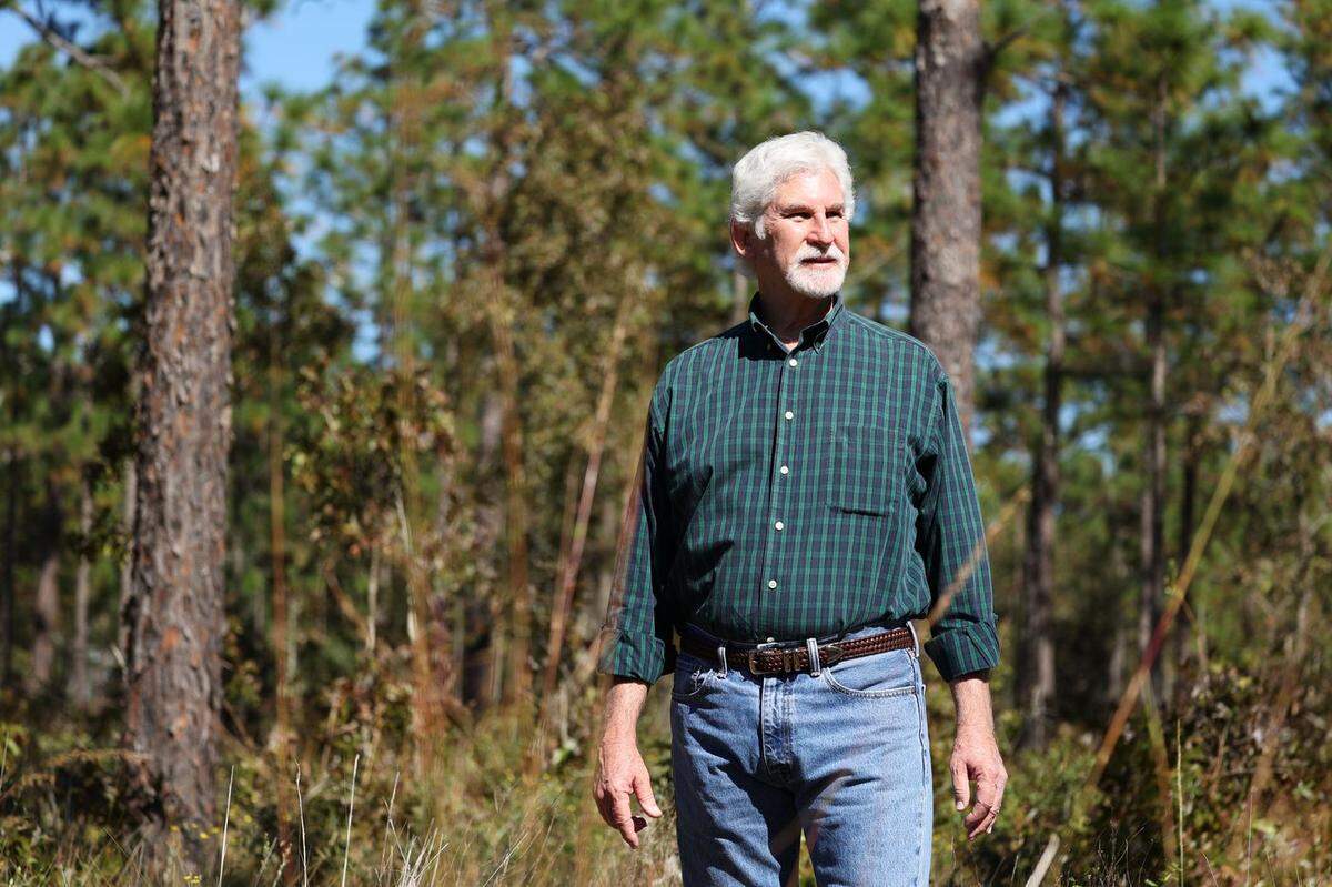 Richard Hilsenbeck, retired director of conservation projects at The Nature Conservancy in Florida, at the Mike Roess Gold Head Branch State Park near Keystone Heights on Oct. 27, 2021.