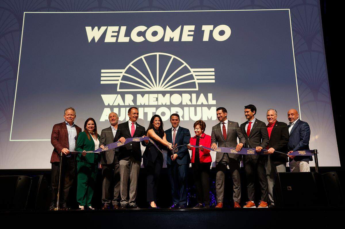 The Florida Panthers celebrated the $65 million renovations of the War Memorial Auditorium in Fort Lauderdale with a ribbon cutting on Nov. 13, 2024. Rock singer Melissa Etheridge performed the auditorium’s first concert on Jan. 21.