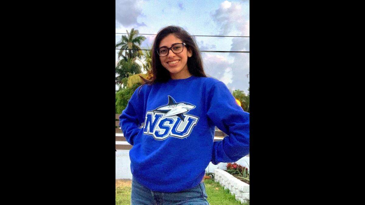 Nicole Castro is one of four NSU freshmen who have been awarded the inaugural NSU Legacy Scholarship, a four-year Florida University Plan scholarship offered by the Guy Harvey Ocean Foundation and the Florida Prepaid College Foundation (FPCF).