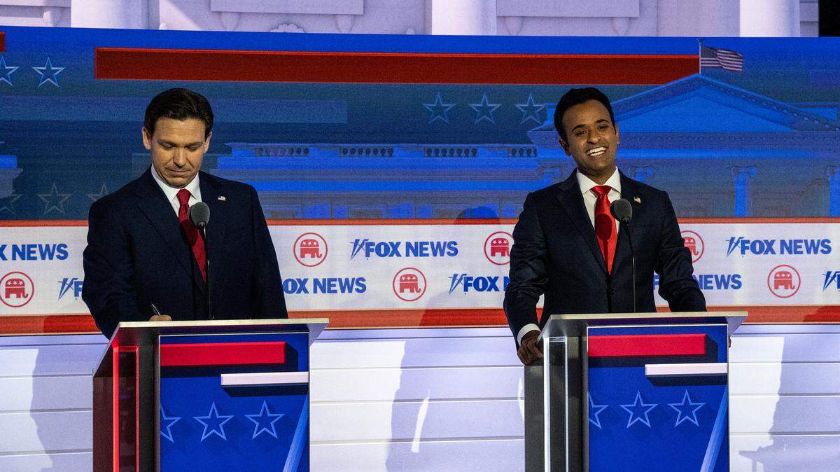 Florida Gov. Ron DeSantis and Vivek Ramaswamy sparred during the first Republican Presidential primary debate in Milwaukee, Wisconsin, on Wednesday.