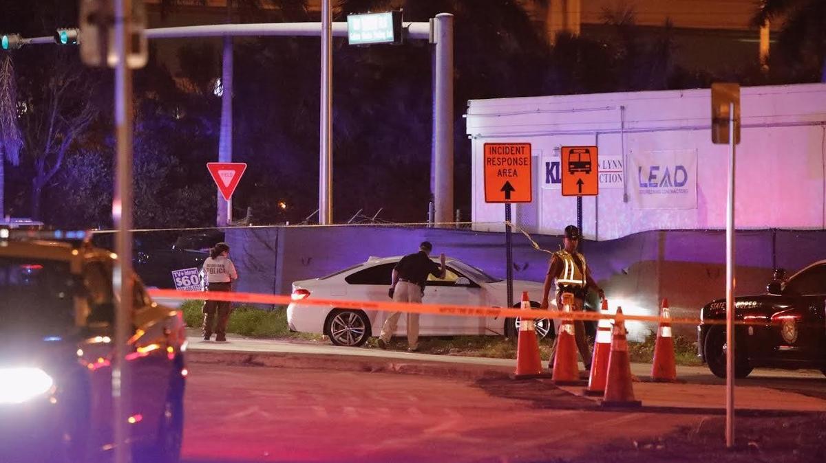 Scene at 16000 NW Seventh Avenue where a Florida Highway Patrol trooper was involved in a shooting at the Golden Glades Park & Ride station Tuesday night, March 12, 2019.