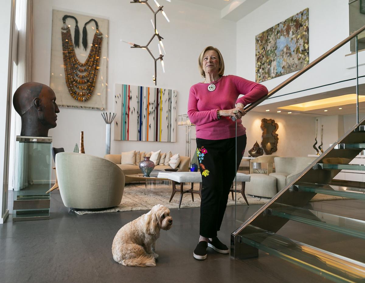 Real estate marketing entrepreneur Louise Sunshine, 79, inside her Miami Beach home on Monday, November 4, 2019. She will be moving to the Residences at Four Seasons Surf Club in Surfside.