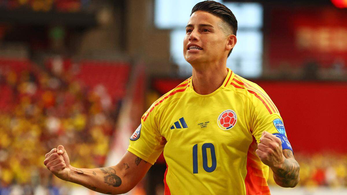 Colombia midfielder James Rodriguez (10), shown after the Copa America quarterfinal win in Glendale, Arizona, has been the catalyst for the team’s run to the championship game Sunday against Argentina at Hard Rock Stadium in Miami Gardens.