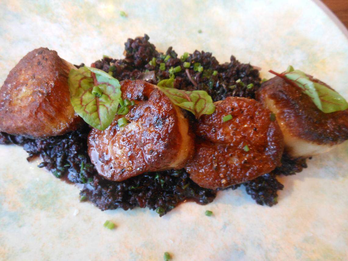 Camargue rice with scallops at Silverlake Bistro.