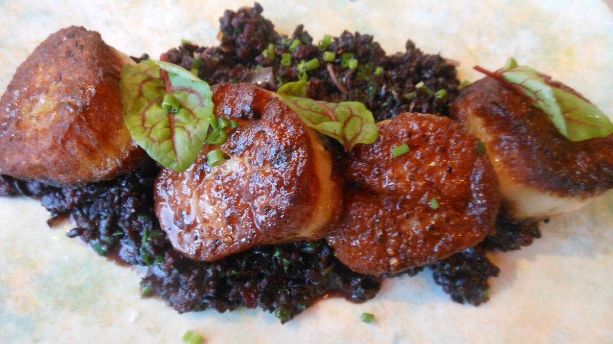 Camargue rice with scallops at Silverlake Bistro.