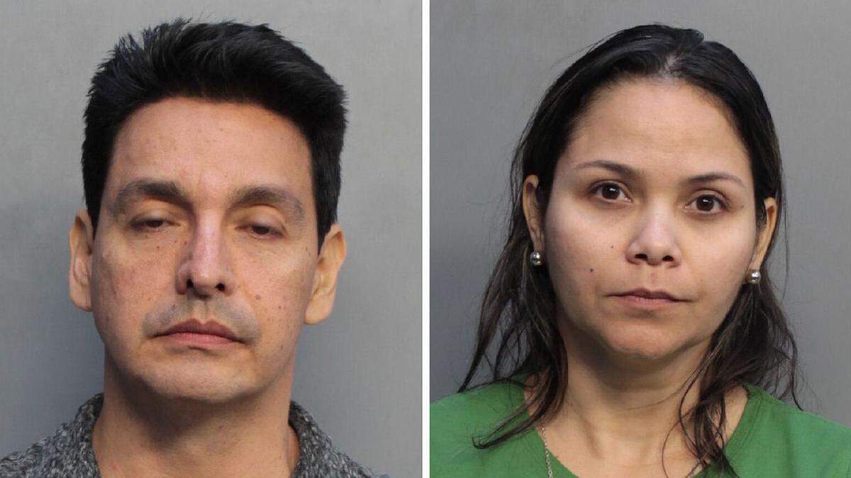 Victor Bernal and Daniela SulbaranGonzalez in their Miami-Dade Corrections mugshots from Nov. 15