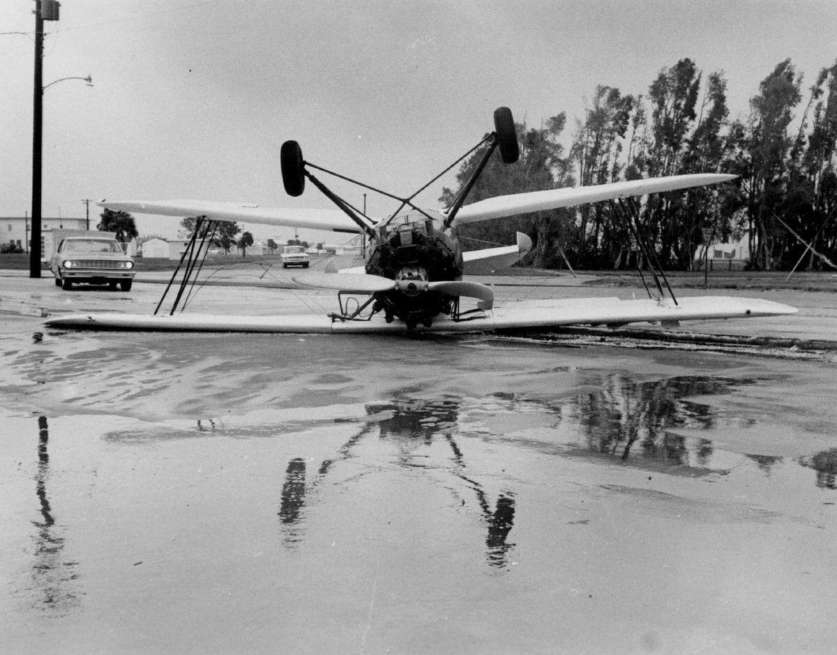 Hurricane Betsy Plane toppled planes at Broward’s airport.