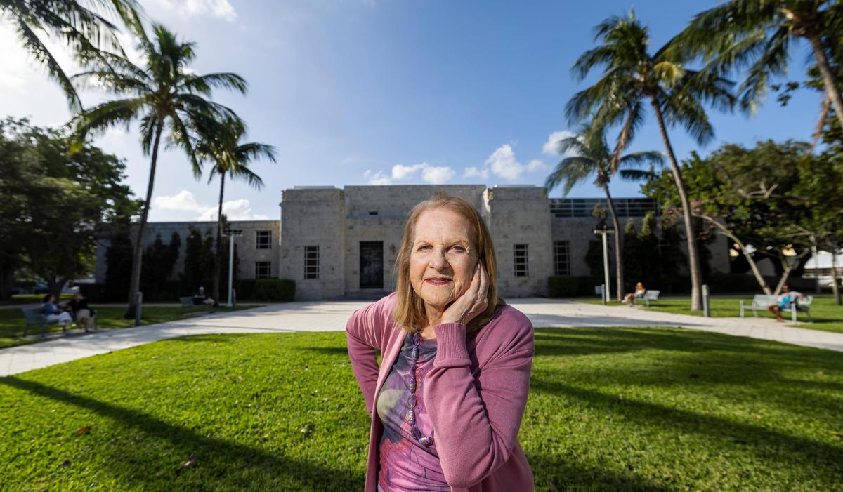 Diane Camber is photographed outside of the Bass Museum of Art on Wednesday, Nov. 13, 2024, in Miami Beach, Fla. Camber served as the museum’s executive director from 1980 to 2007; it is now celebrating its 60th anniversary.