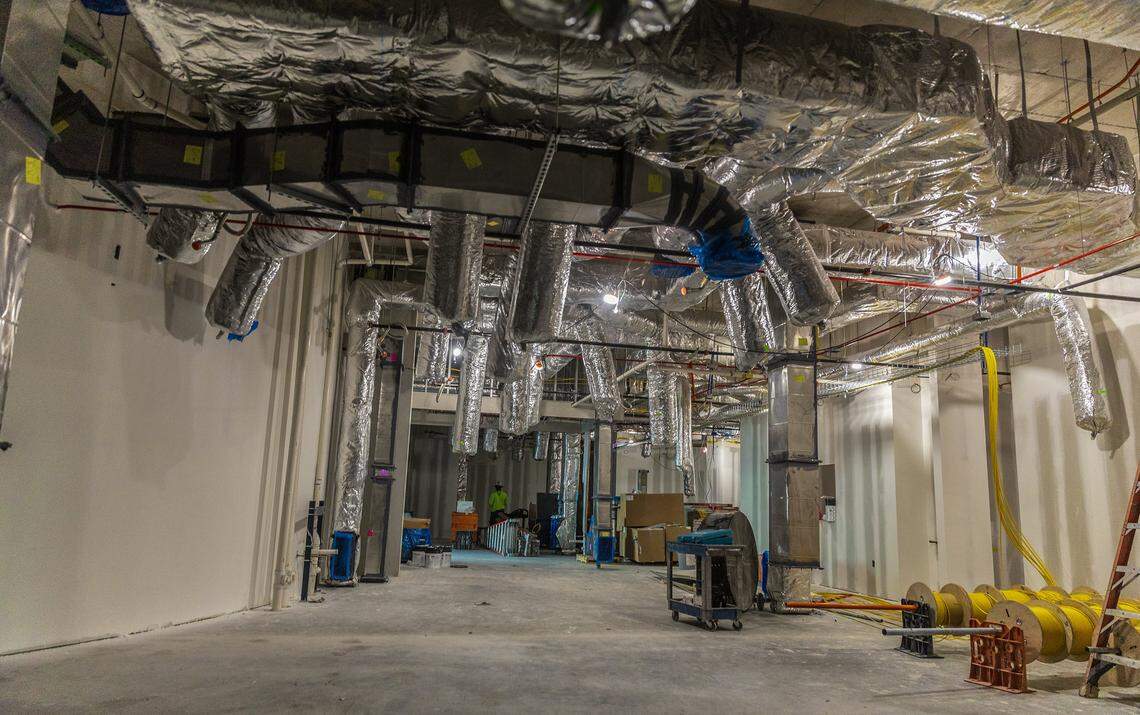 View of the pharmacy area inside of the Irma and Norman Braman Comprehensive Cancer Center, building that is under construction, at the Mount Sinai's, Miami Beach Campus, in Miami, on Friday August 29, 2025.