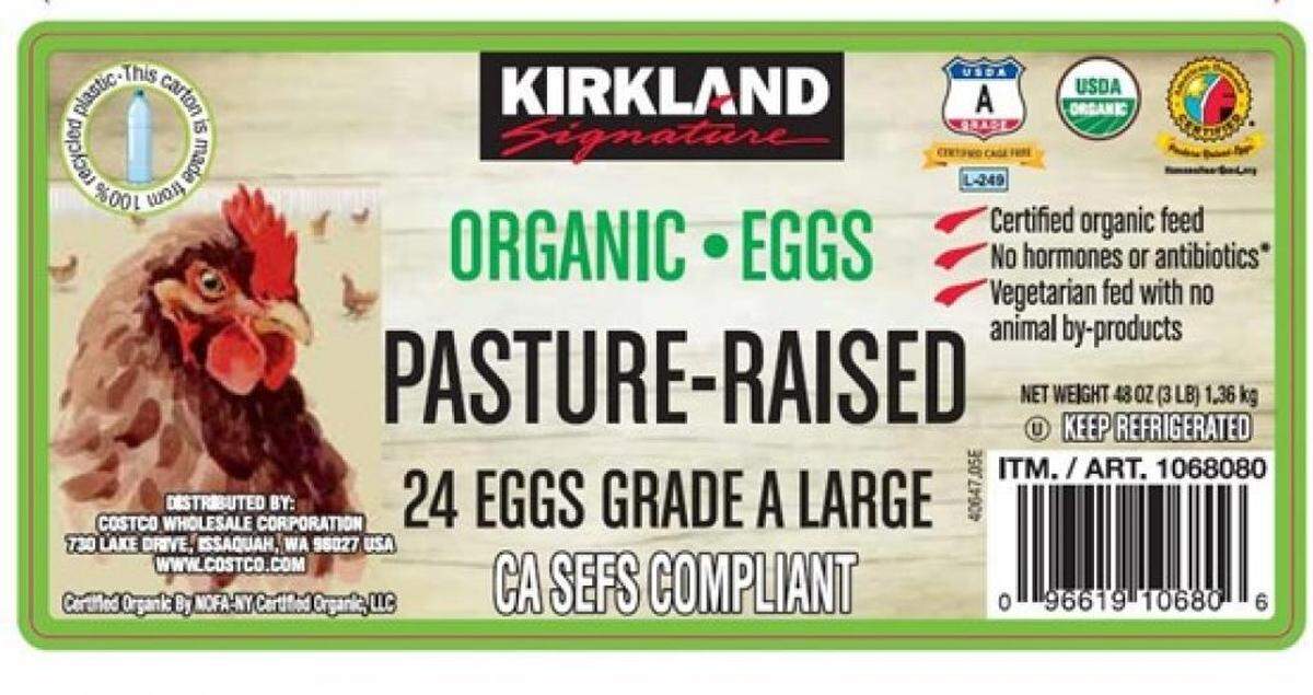 Kirkland Signature Organic Pasture Raised 24-Count Eggs