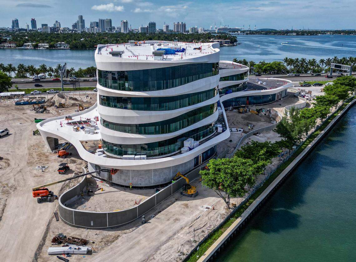 View of the Irma and Norman Braman Comprehensive Cancer Center, building that is under construction, at the Mount Sinai's, Miami Beach Campus, in Miami, on Friday August 29, 2025.