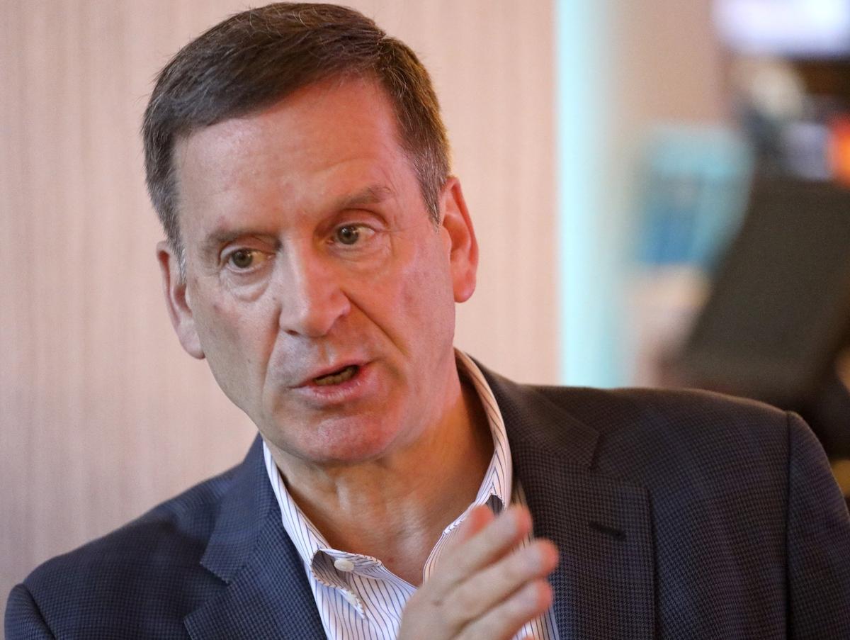 USAID Administrator Mark Green, who recently returned from Haiti, talks with the Miami Herald Caribbean/Haiti Correspondent during a short layover in Miami, Florida on December 17, 2019.