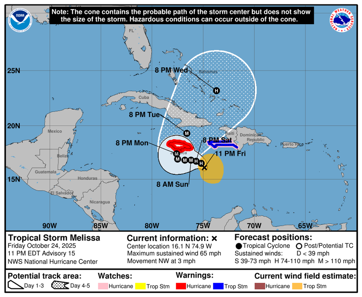 Tropical Storm Melissa is expected to rapidly intensify into a major Category 4 hurricane this weekend.