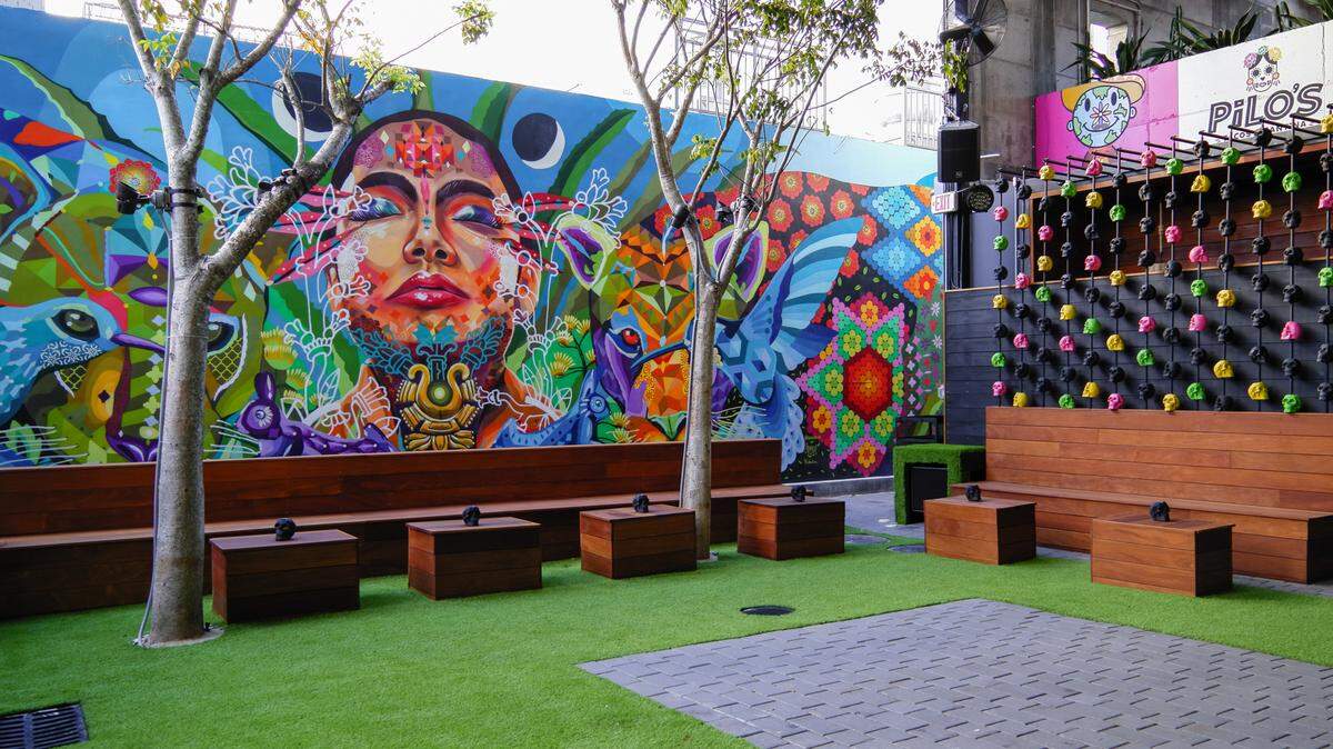 The outdoor courtyard at the new Pilo’s Tequila Garden.