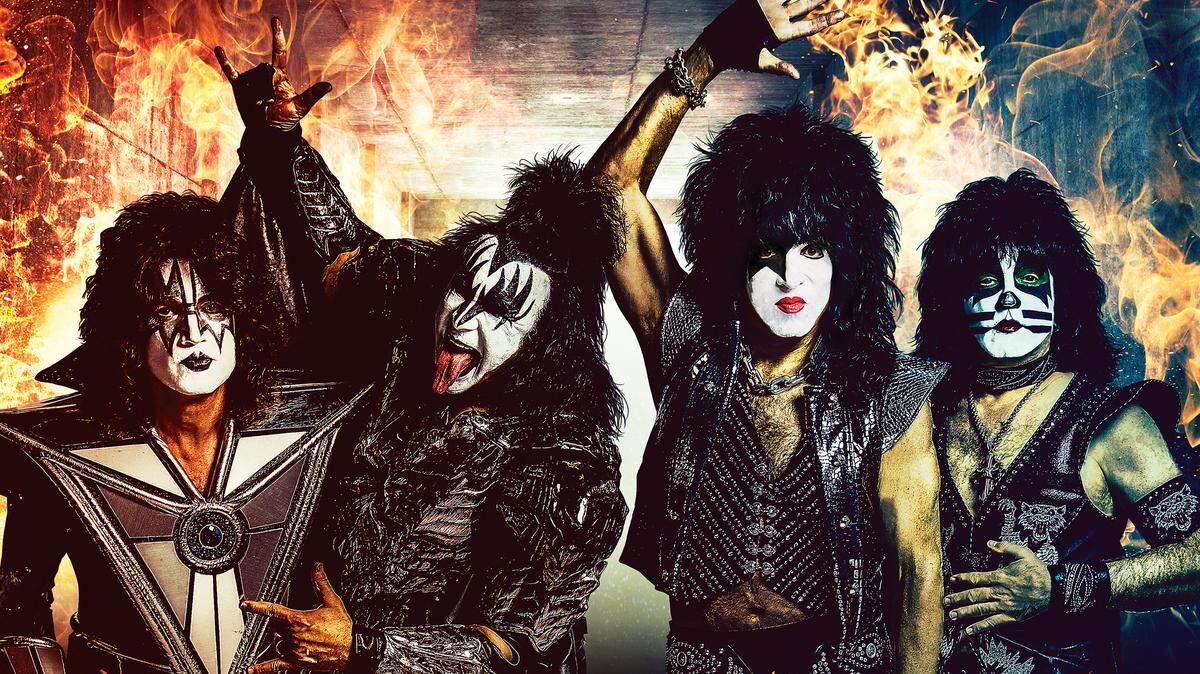 Kiss band members Tommy Thayer, Gene Simmons, Paul Stanley and Eric Singer.