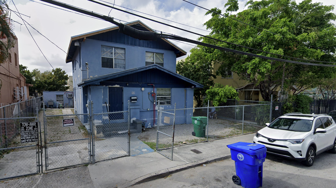 A Google Maps screenshot shows South Florida Home Services, an assisted living facility shut down by the state after multiple COVID-19 infections between staff and clients.
