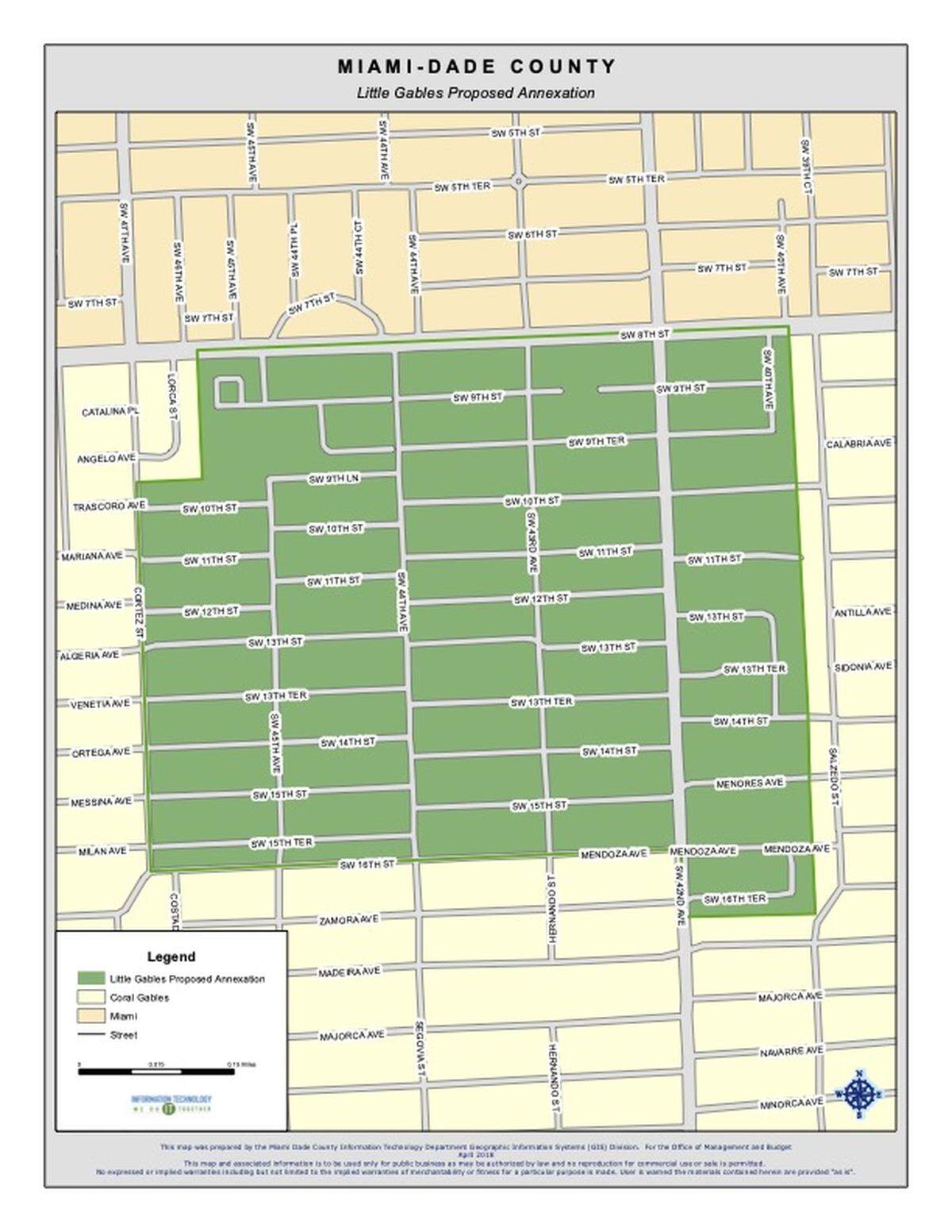 Proposed Little Gables annexation map.