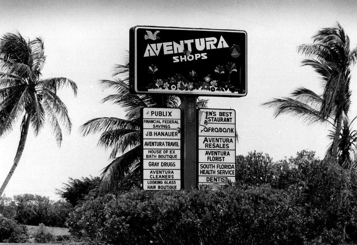 An early picture of the Publix shopping center in Aventura, now across a parking lot from Aventura Mall.