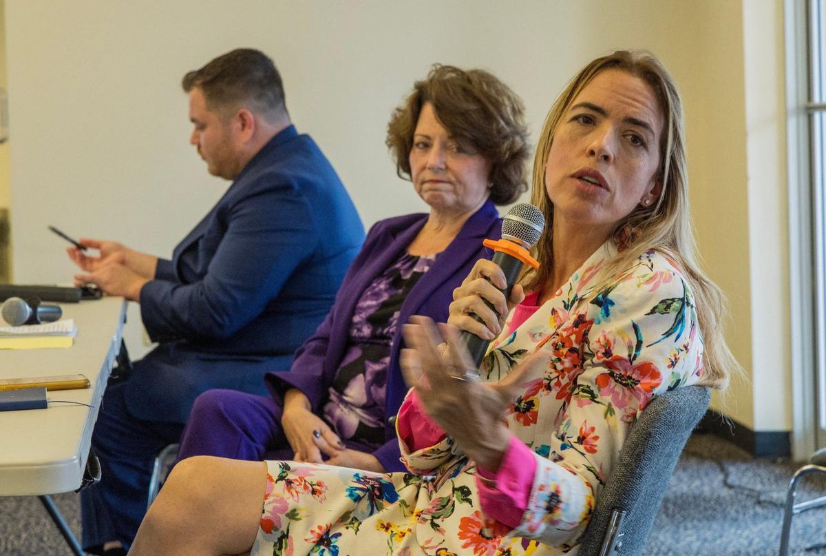 Miami-Dade County Commissioner Raquel Regalado speaks during a forum debate with challengers Cindy Lerner and Richard Praschnik, running against her for the County’s District 7, hosted by the Kendall Federation of Homeowners Associations, on Thursday, June 27, 2024.