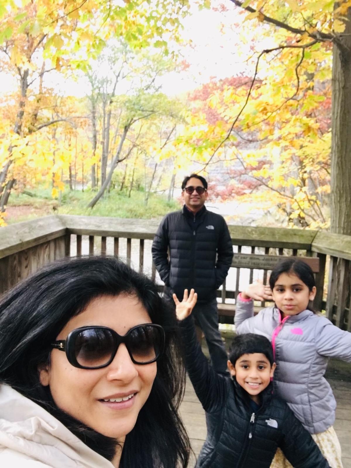 Dr. Manmeet Ahluwalia, back, and Dr. Harneet Walia, with their son, Angad, 7, and daughter, Aisha, 10. He is a neuro-oncologist with Baptist Health South Florida while she is the director of sleep medicine at the Miami Cardiac & Vascular Institute, part of Baptist.