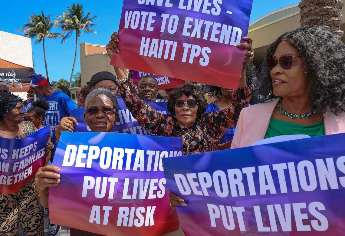 Dozens rally in North Miami for Haiti TPS extension ahead of Supreme Court hearing