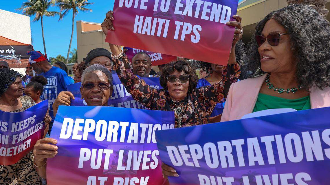 Members of the Haitian community hold signs in support for the extension of TPS and against deportation as Family Action Network Movement (FANM), alongside South Florida partners, led a rally on Sunday, April 26, 2026, calling on federal decision-makers to extend Temporary Protected Status (TPS) for Haitian nationals at the MoCA Plaza in North Miami, Florida.  

The mobilization comes at a critical moment as the Supreme Court of the United States prepares to hear oral arguments on the administration's attempt to terminate TPS for Haiti. The decision could place more than 350,000 Haitian nationals at risk of losing protection from deportation and work authorization, threatening the stability of their families. The April 26 event in North Miami is part of a broader series of pre-oral argument mobilizations, including actions in Atlanta on April 18 and in Washington, D.C., in front of the Supreme Court on April 29, coinciding with oral arguments. 