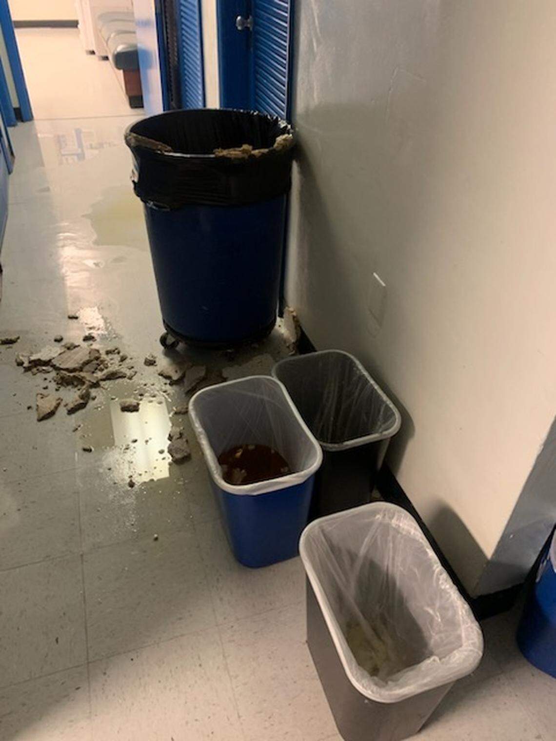 Damage left behind at Walker Elementary School in Fort Lauderdale following historical rainfall on the week of April 12, 2023.