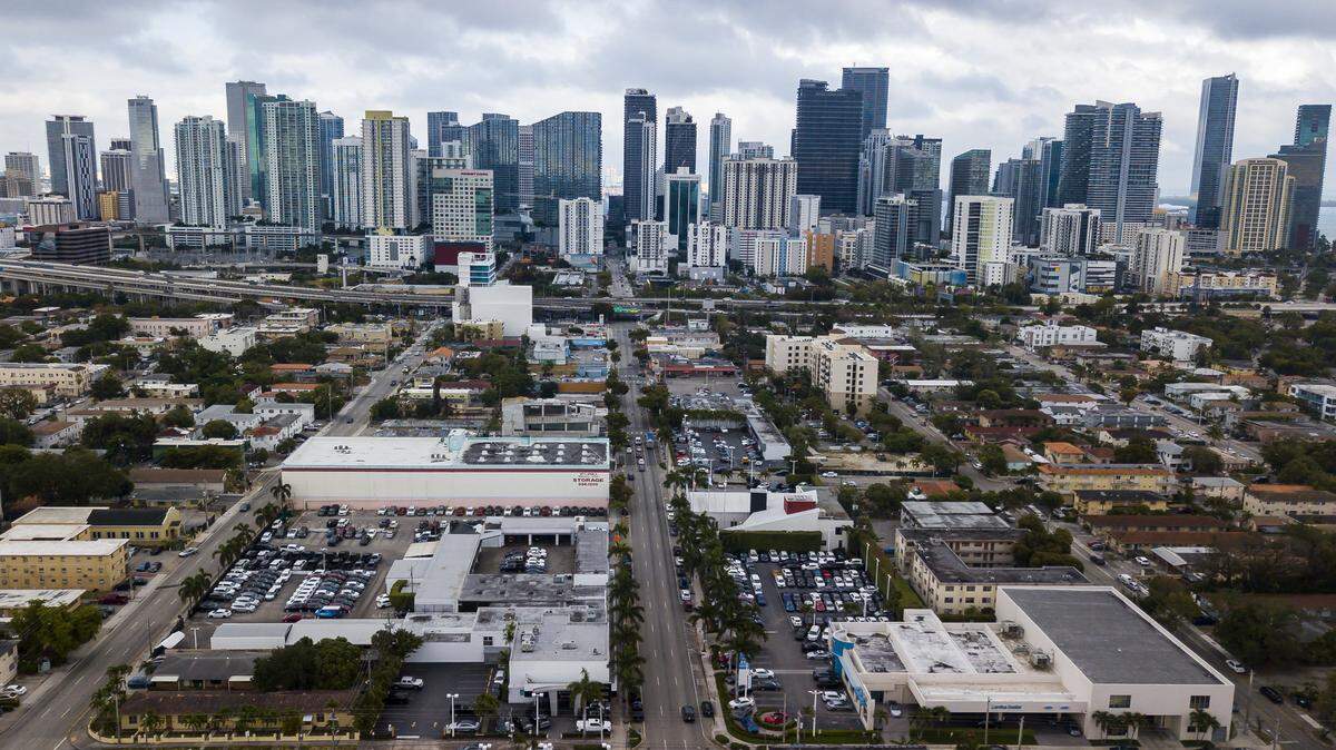 The Little Havana-based Neighborhood Housing services of South Florida will host the free webinar “Foreclosure prevention workshop” this week. Above: An werial view of 8th Street in Little Havana on Monday, April 6, 2020.