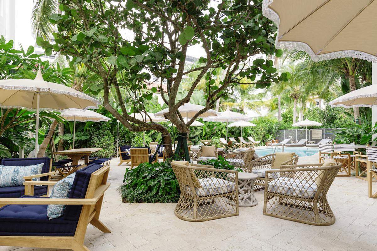 The pool area is in a private courtyard.