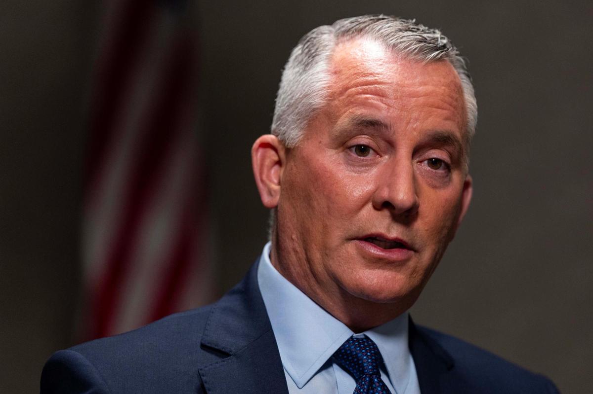 Former Republican Congressman David Jolly, who is running for governor as a Democrat, speaks to the Miami Herald at Hilton Miami Aventura on Monday, June 2, 2025, in Aventura, Fla.