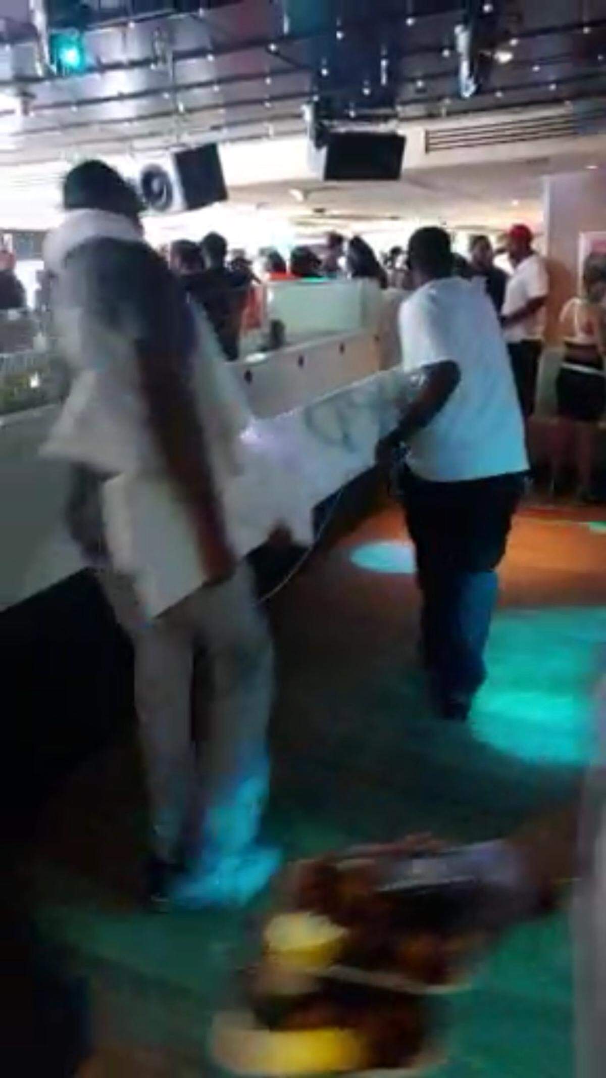 Jean Michaud, 34, is suing the Miami Dolphins for negligence after part of the LIV Hard Rock Stadium bar fell on his foot and partially amputated his toe during the Oakland Raiders game Sept. 23. It took two people to lift the marble slab off the ground.