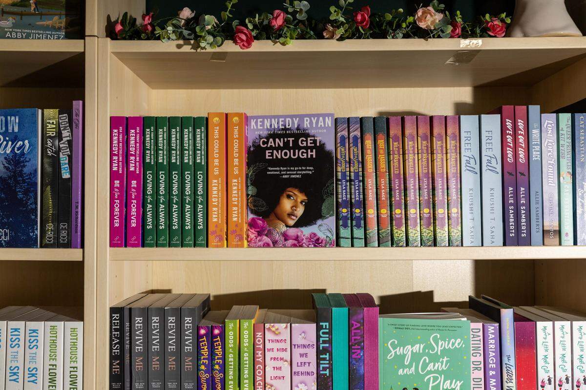 Books for sale at Steamy Lit on Wednesday, October 1, 2025, in Fort Lauderdale, Fla. Steamy Lit is Florida's first brick-and-mortar romance book store.